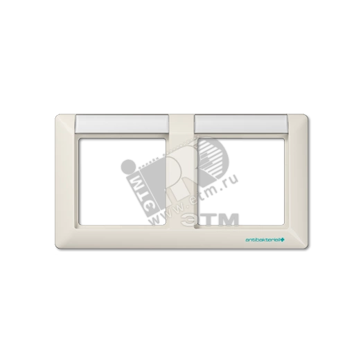 Рамка 2 поста с полем для надписи слоновая кость