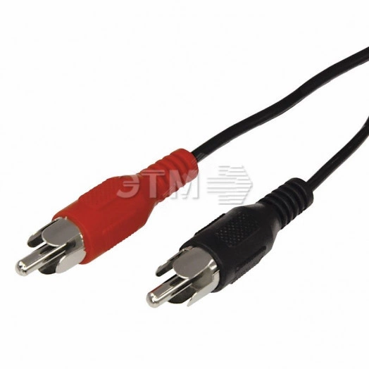 Кабель 2 RCA - 2 RCA, длина 3 метра, черный