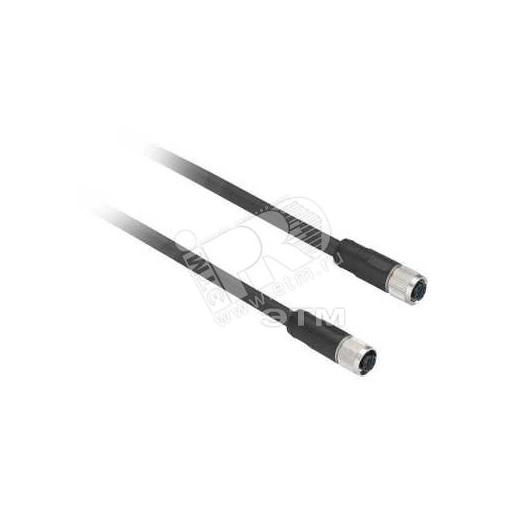 Коннектор прямой кабельно-гнездовой М12 4 отверстия (2м)