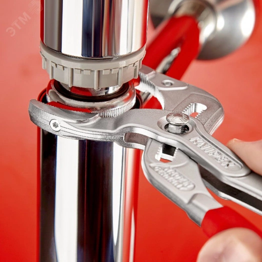 Клещи переставныеавные трубные захватные 10-75мм для сифонов масляных фильтров пластмассовых труб L=250мм пластиковые насадки на губках Cr-V хромированные