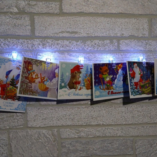 Гирлянда линейная Прищепки LED 5000К 1.8м USB