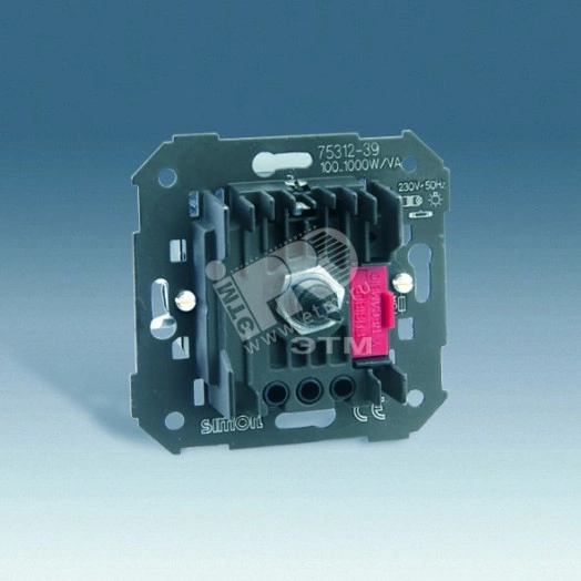 Регулятор напряжения поворотно-нажимной, переключатель, 100-1000Вт 230В, S82,82N, 88, механизм