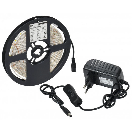 Комплект светодиодной подсветки Сделай сам (лента LED 5м LSR-2835W60-4,8-IP65-12В + драйвер + выключатель)