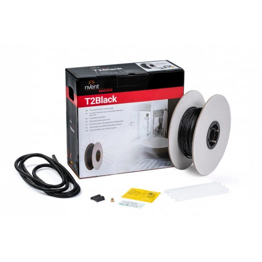 Комплект теплого пола T2Black, 665Вт на основе 55.0-метровой  греющей секции кабеля постоянной мощности ~12Вт/м, без термостата.