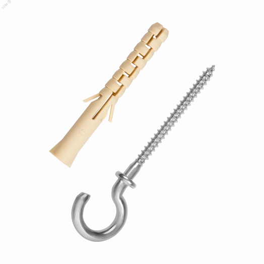 Крюк-шуруп 3,5х70  оцинкованный, с манжетой (2 шт.)