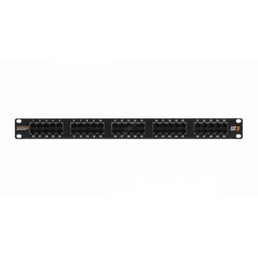 Панель 19' 1U телефонная 50 портов Кат.3 RJ45/8P6C черная