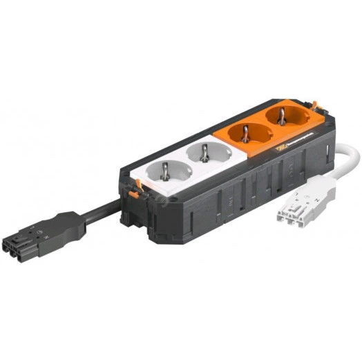 Рамка 4-модульная с розетками 2 белые, 2 оранжевые, 250 V, 16 A, 2P+E, штекер WINSTA MIDI