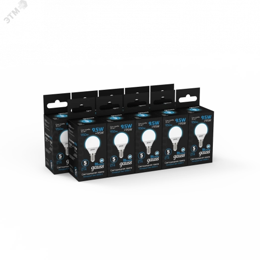 Лампа светодиодная LED 9.5 Вт 950 Лм 6500К холодная E14 Шар Black Gauss