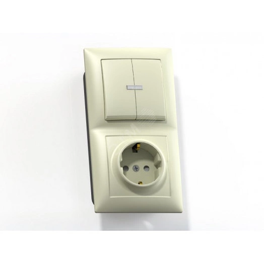 СЕЛЕНА Блок комбинированный с/у выключатель 2-хклавишный с подсв.+розетка 2К+З, з/ш БКВР-424, белый