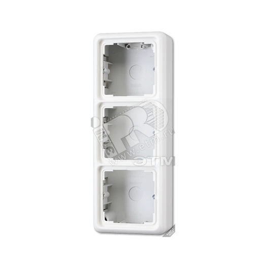 Коробка с рамкой накладная 3 поста коричневая