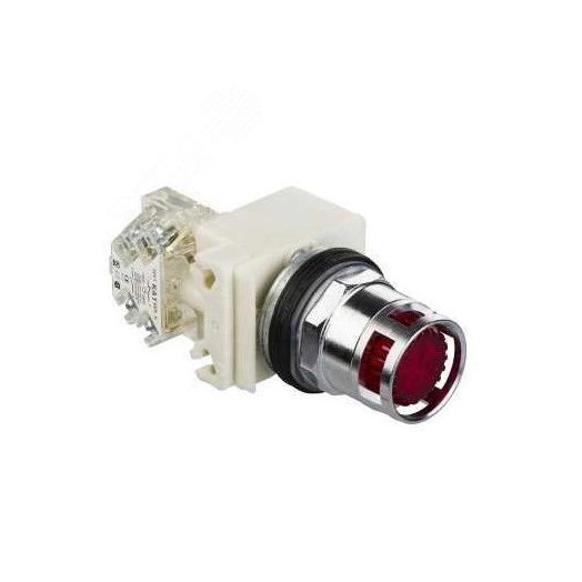 Кнопка с подсветкой 30мм красная 230В