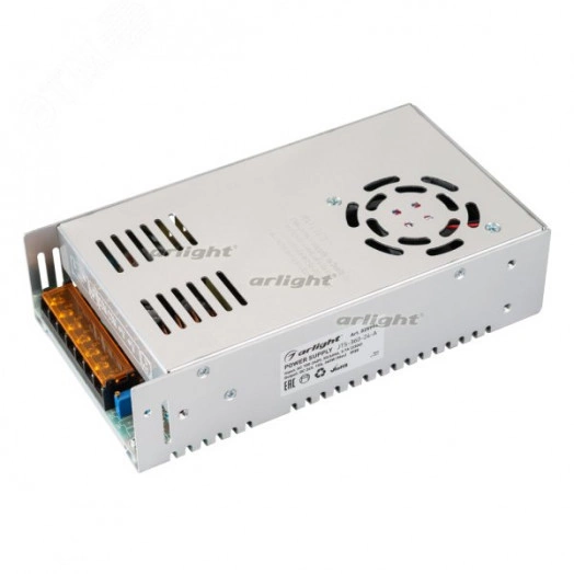 Блок питания JTS-360-24-A (0-24V, 15A, 360W) (ARL, IP20 Сетка, 2 года)