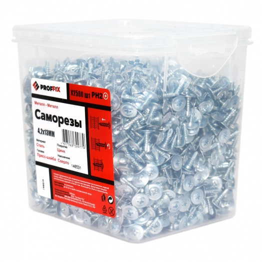 Саморез СММ св 4,2х13 усил-й  (TWN) (2500 шт) - конт-р PROFFIX