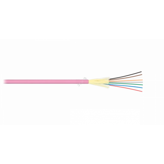 Кабель волоконно-оптический, 8 волокон, MM 50/125 OM4, внутренний/внешний, распределительный, LSZH, маджента