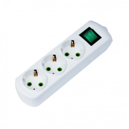 LETITIA Колодка с/з 3 входа с выключателем