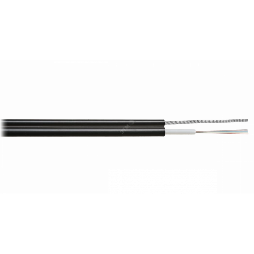 Кабель волоконно-оптический, 8 волокон, SM 9/125 G.657.A1, внешний, со стальным тросом, 4кН, PE, черный