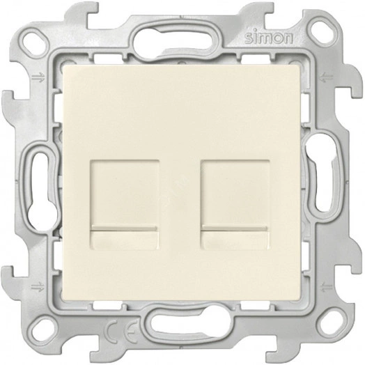 Розетка 2хRJ45 кат 5е UTP, слоновая кость