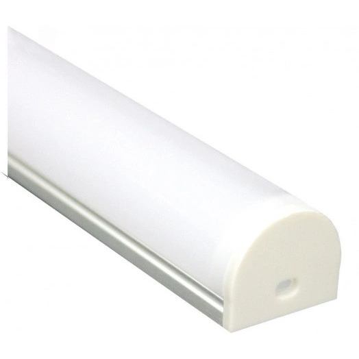 Профиль накладной алюминиевый 2м с матовым экраном 2 заглушки 4 крепежа для светодиодных лент