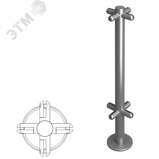 Стойка ограждения под стекло Х-образная 800мм