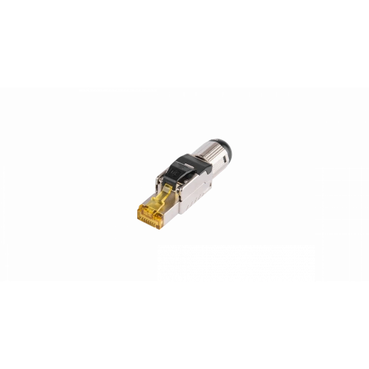 Коннектор RJ45/8P8C, Кат.8, 50мкд, универсальный, неэкран., со вставкой, 100шт.