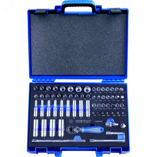 Набор торцевых головок с принадлежностями 1/4', шестигранные, 4-14 мм, 65 предметов