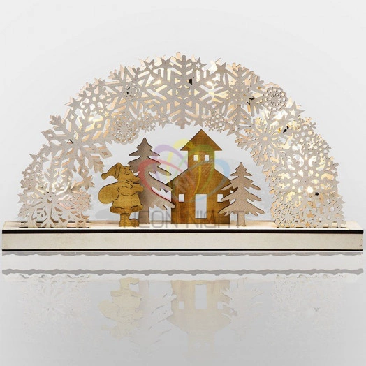 Деревянная домашняя фигурка с подсветкой Рождественская сказка 44,5*6*24 см