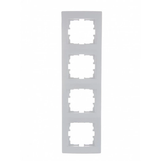 KARINA Рамка 4-ая вертикальная б/вст белая (10шт/120шт)