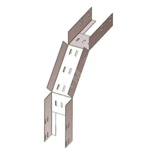 Лоток перфорированный КС 150х80 УТ1,5 для поворота трассы вниз на 90, оцинкованный лист, S1,5