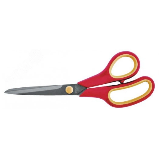 Ножницы бытовые нержавеющие, прорезиненные ручки, толщина лезвия 2.0 мм, 215 мм