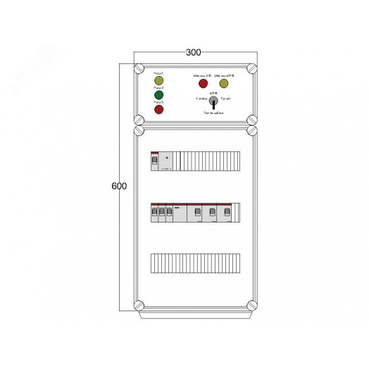 Щит управления электрообогревом DEVIBOX HR 3x1700 D330 (в комплекте с терморегулятором и датчиком температуры)
