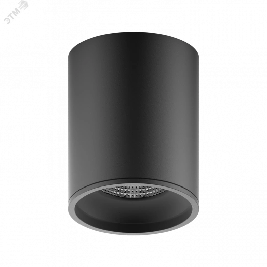 Светильник светодиодный ДПО 12 Вт 920 Лм 4100К цилинндр накладной 170-240 В 79х100 мм IP20 черный LED Overhead Gauss