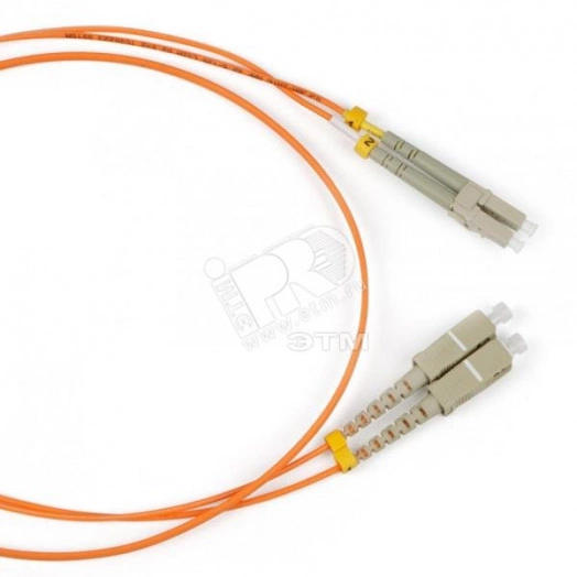 Патч-корд волоконно-оптический (шнур) SM 9/125 (OS2) LC/APC-SC/APC simplex LSZH (2м)