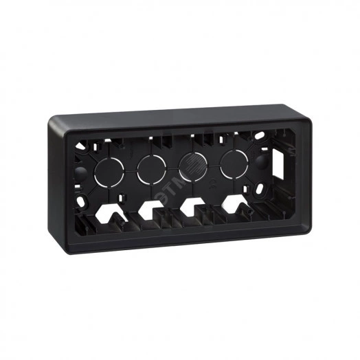 Монтажная коробка для накладного монтажа, 3 поста,  S82 Detail, графит