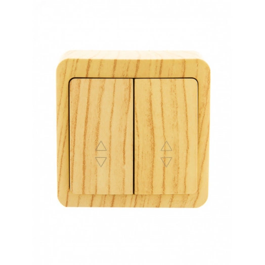 VIOLA Выключатель проходной двойной белёный дуб (12шт/144шт)