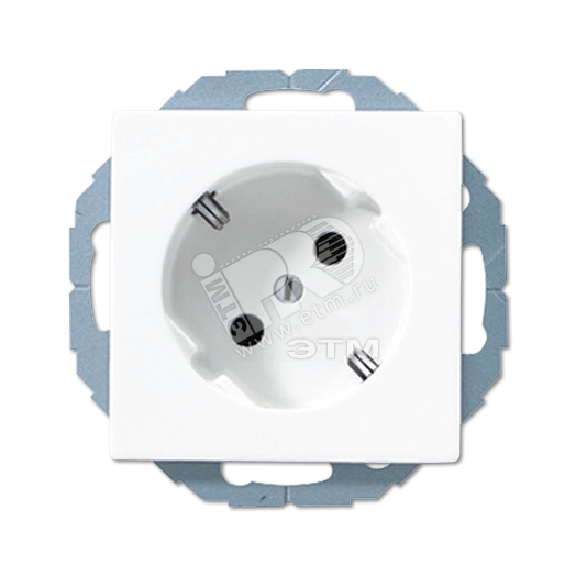 Розетка штепсельная SCHUKO 16A 250V с поворотом на 45 гр. белая