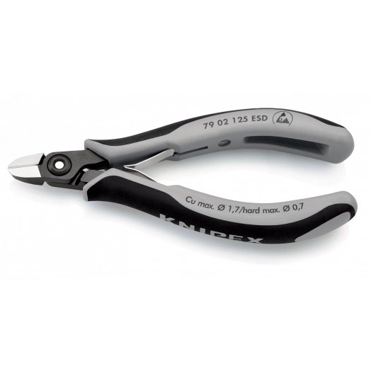 Прецизионные кусачки боковые для электроники антистатические ESD вороненые 125 mm KN-7902125ESD