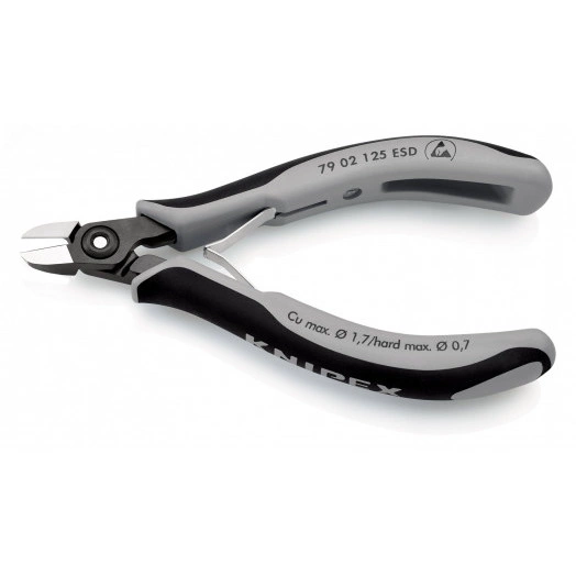 Прецизионные кусачки боковые для электроники антистатические ESD вороненые 125 mm KN-7902125ESD