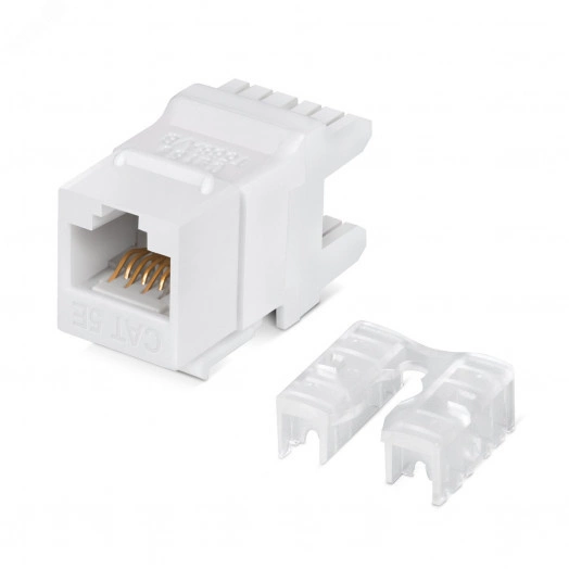 Вставка Keystone Jack RJ-45(8P8C), 180 градусов, категория 5e, Dual IDC (110&Krone type), белая