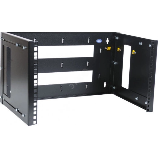 Кронштейн телекоммуникационный настенный 6U регулируемая 300-450 мм черный