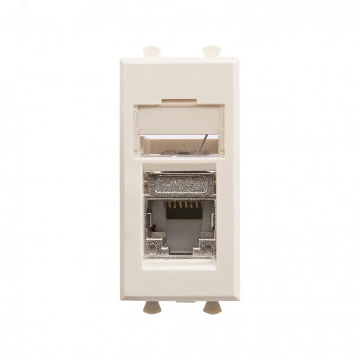 Компьютерная розетка ''Ванильная дымка'' ''Avanti'' RJ-45 модульная, кат. 5е экран, 1 мод