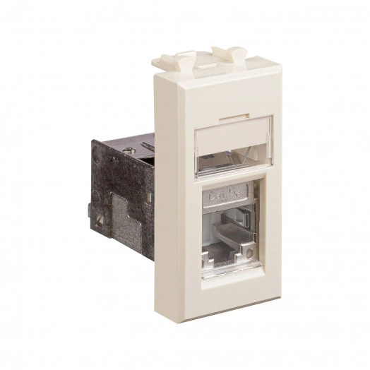 Компьютерная розетка ''Ванильная дымка'' ''Avanti'' RJ-45 модульная, кат. 5е экран, 1 мод