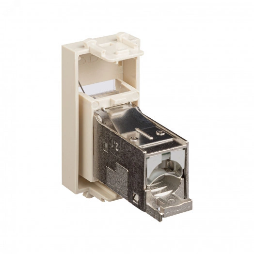 Компьютерная розетка ''Ванильная дымка'' ''Avanti'' RJ-45 модульная, кат. 5е экран, 1 мод