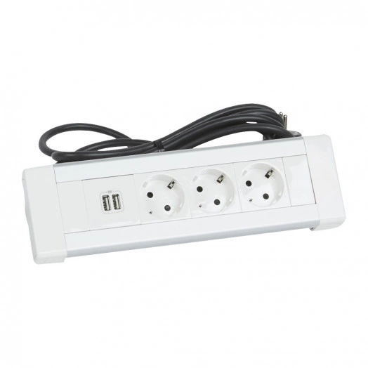 Настольный блок - 3x2К+3 + зарядное устройство 2хUSB - со шнуром