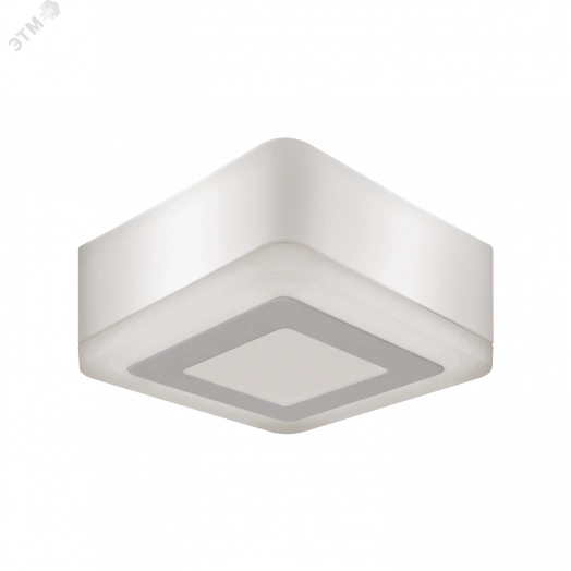 Светильник светодиодный накладной ДПО-3+3 Вт 350Лм 3000К квадрат белый IP20 3 режима LED 105х105х40 мм 220-240 В Backlight Gauss