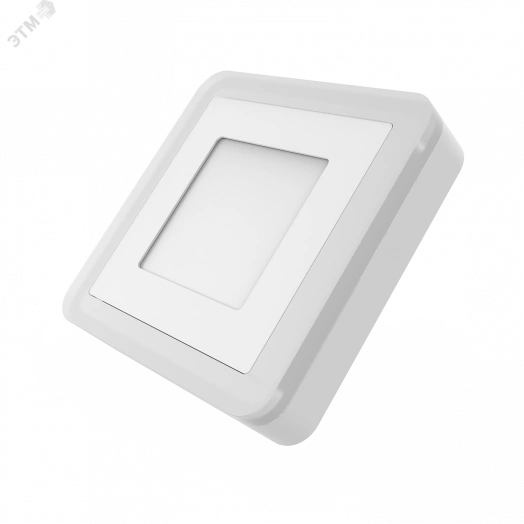 Светильник светодиодный накладной ДПО-3+3 Вт 350Лм 3000К квадрат белый IP20 3 режима LED 105х105х40 мм 220-240 В Backlight Gauss