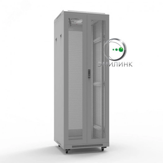 Шкаф напольный универсальный серверный NTSS R 42U 800х1000мм, 4 профиля 19, двери перфорированная и перфорированная, боковые стенки съемные, регулируемые опоры, разобранный, серый RAL 7035