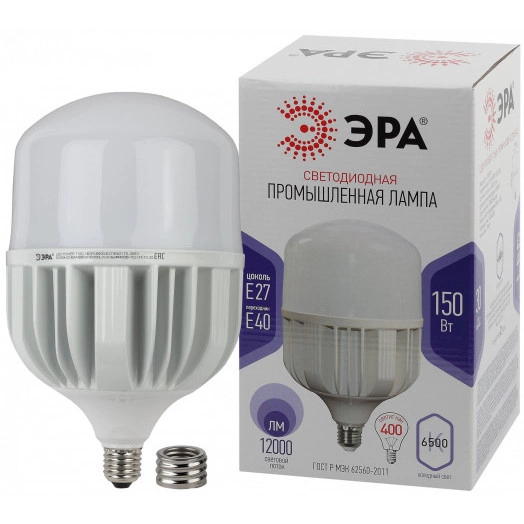 Лампа светодиодная ЭРА STD LED POWER T160-150W-6500-E27/E40 E27 / E40 150 Вт колокол холодный дневной свет