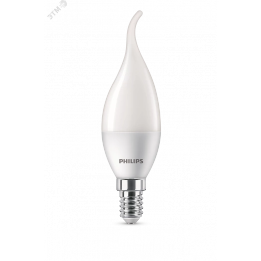 Лампа светодиодная LED Свеча на ветру 6 Вт 620 Лм 2700 К E14 К 220-240 В IP20 Ra 80-89 (класс 1В) ESS PHILIPS