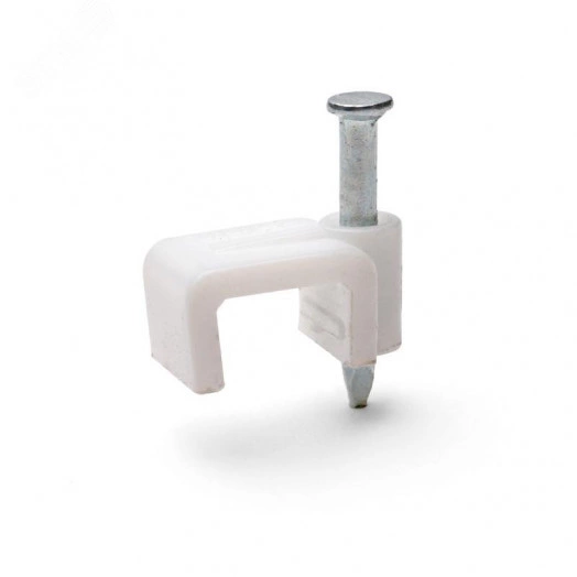 Скоба пластиковая с гвоздем для плоских проводов СПП 7 (50шт.) (Fortisflex)