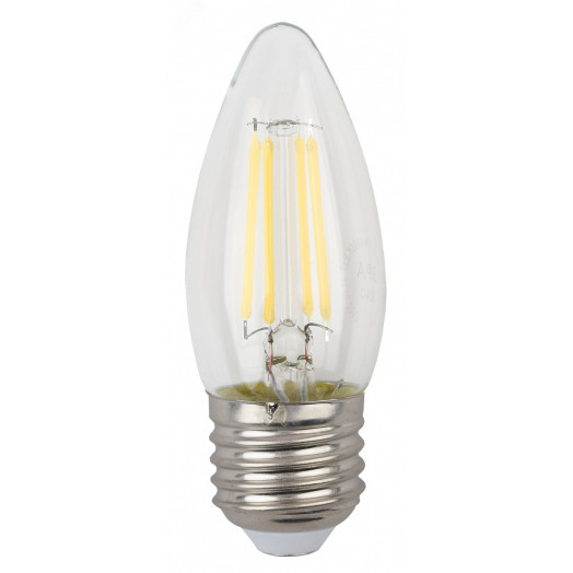 Лампа светодиодная филаментная F-LED B35-7W-840-E27 (филамент, свеча, 7Вт, нейтр, E27 (10/100/2800) ЭРА